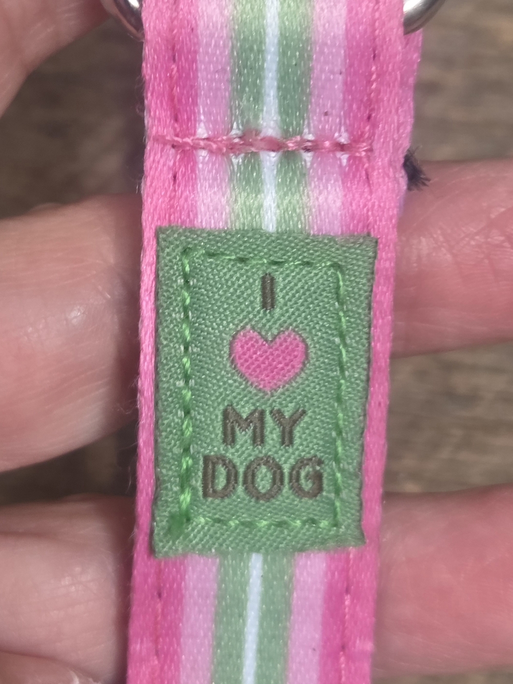 NWOT Harry Barker Chelsea Dog Collar Pink Green Striped Adjustable SZ S ~ BIN 1E